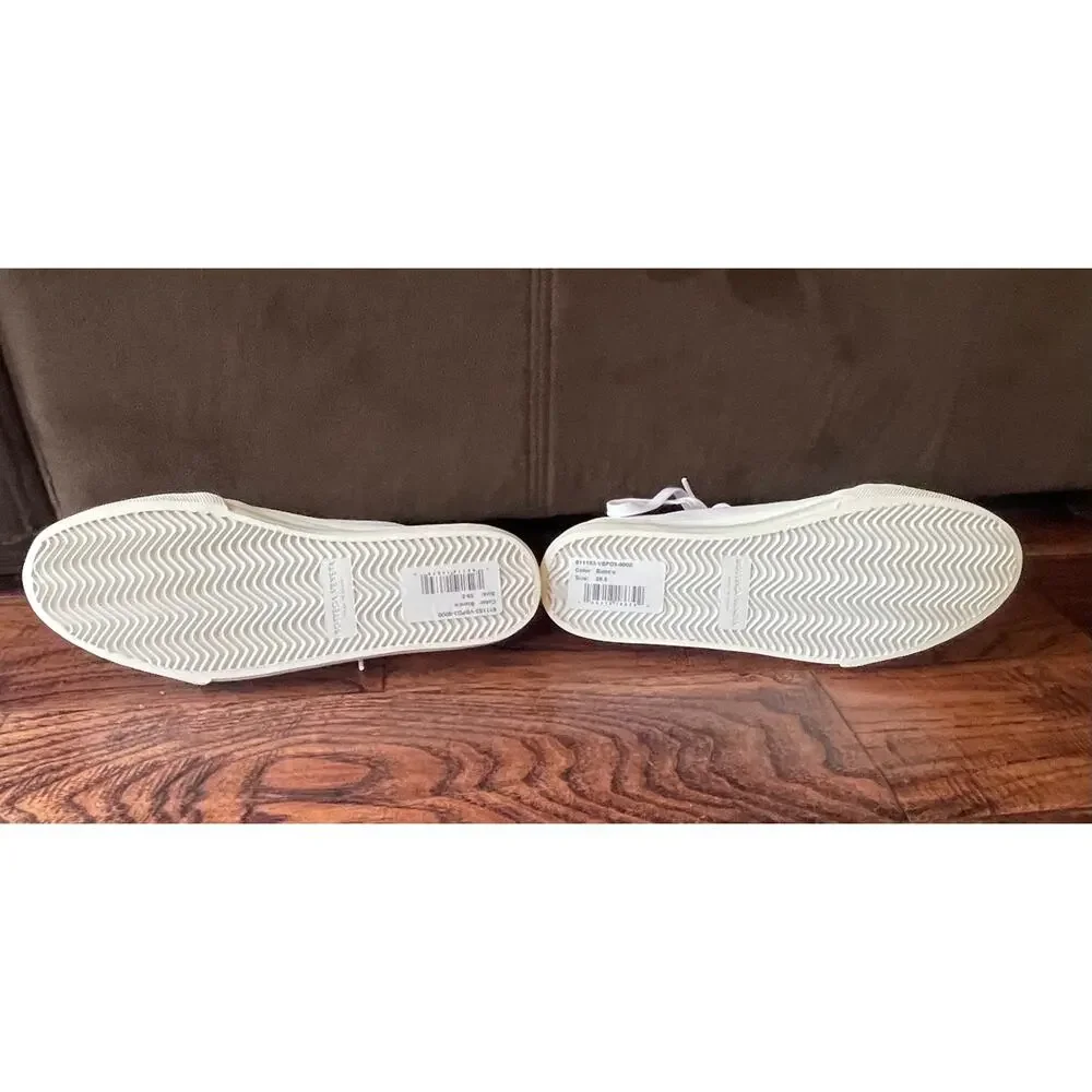 $895 NIB Bottega Veneta White Canvas Lace-Up Low Top Sneakers Men's 6.5(39.5)
